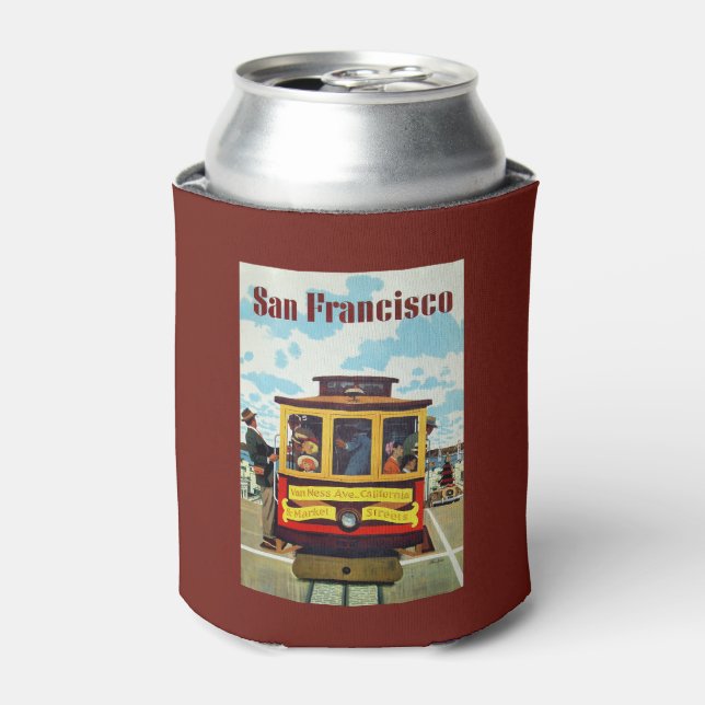 San Francisco USA Vintage Travel can cooler (Can Front)