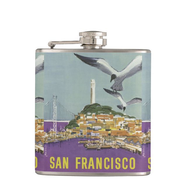 San Francisco USA Vintage Travel flask (Front)