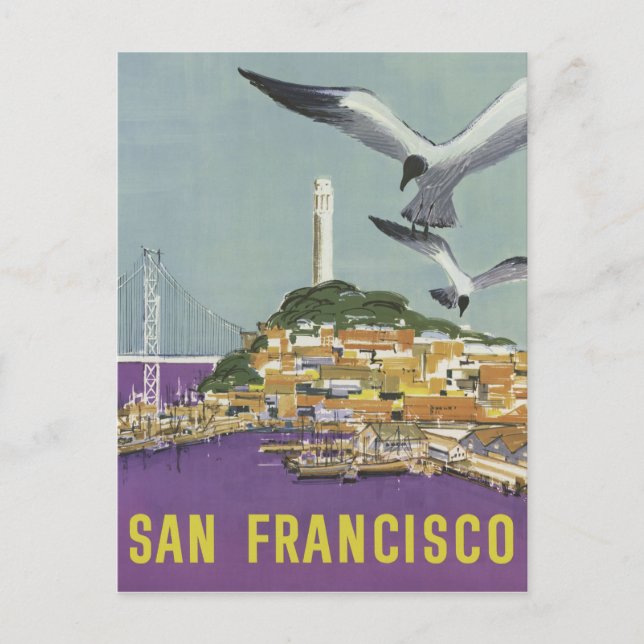 San Francisco USA vintage travel postcard (Front)