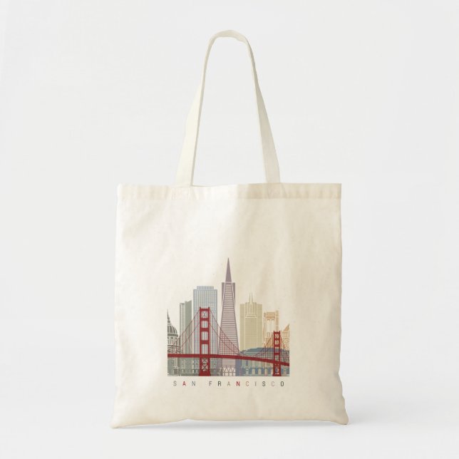 San Francisco v2 skyline poster Tote Bag (Front)