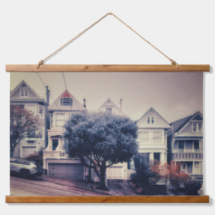 San Francisco Victorian Houses Street View Hanging Tapestry