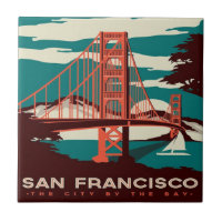 San Francisco Vintage Style Golden Gate Bridge  