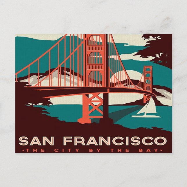 san Francisco Vintage Style Trolley retro tourist Postcard (Front)