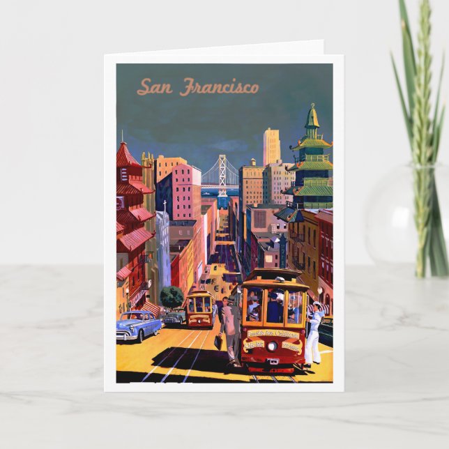 San Francisco Vintage Travel Poster Card (Front)