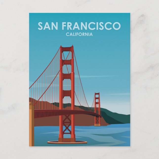 San Francisco Vintage Travel Save the Date Postcard (Front)