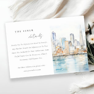 San Francisco Watercolor Landscape Wedding Details Enclosure Card