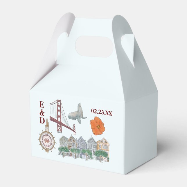 San Francisco Wedding Favor Box (Back Side)