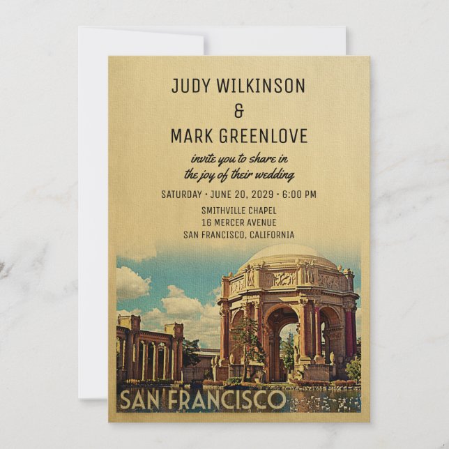 San Francisco Wedding Invitation Palace Fine Arts (Front)