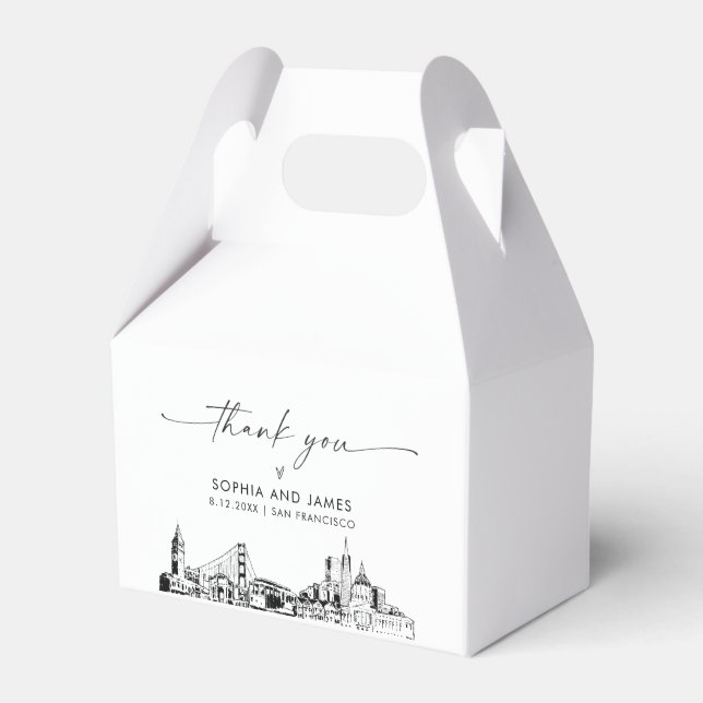 San Francisco Wedding Personalized Favour Box (Front Side)
