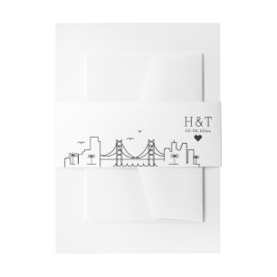 San Francisco Wedding Stylized Skyline Monogram Invitation Belly Band