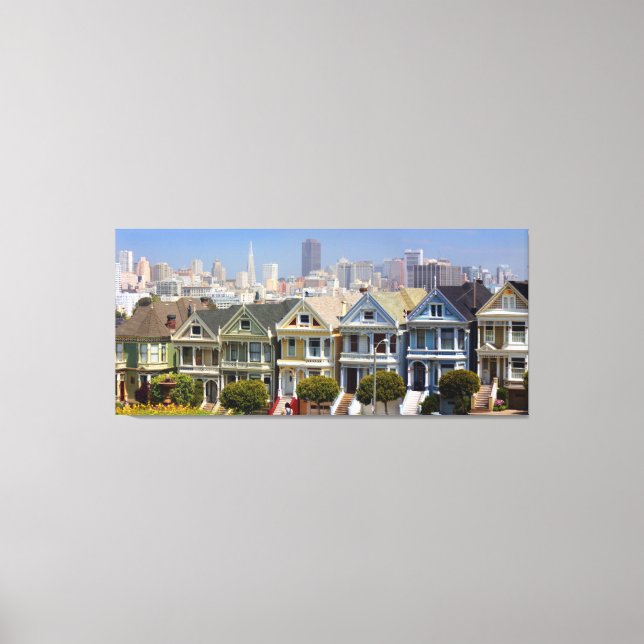 San Francisco's Famous Painted Ladies Canvas Print (Front)