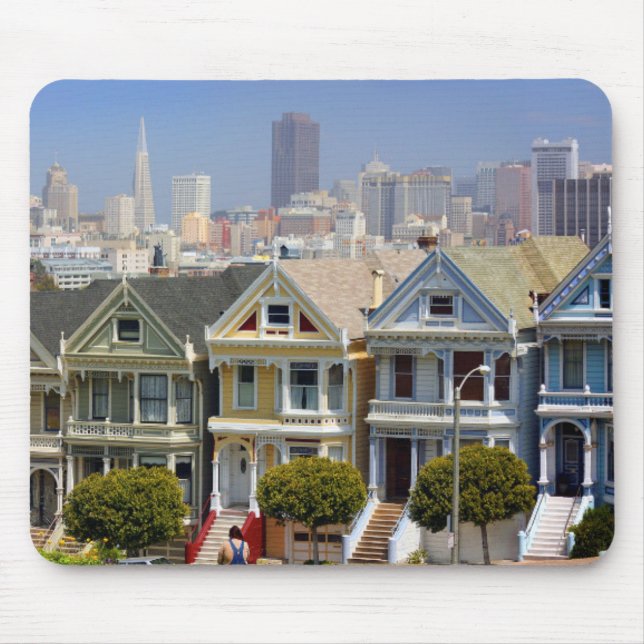 San Francisco's Famous Painted Ladies Mouse Pad (Front)