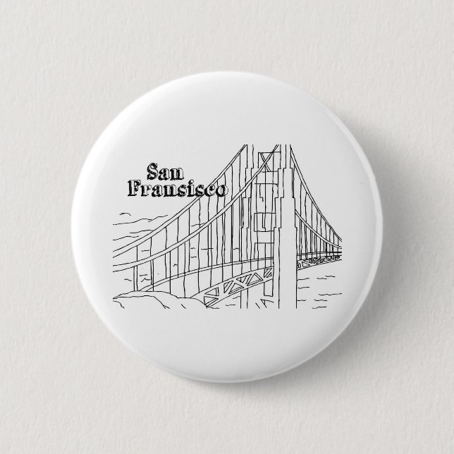 San Francisco's Golden Gate Bridge 2 Inch Round Button (Front)