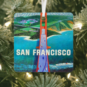 San Francisco's Golden Gate Bridge Metal Ornament