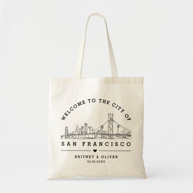 San Franciso Skyline Sac fourre-tout-Custom Weddin (Devant)