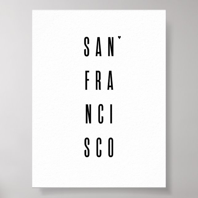 San Fransisco - minimalistic typography poster (Devant)