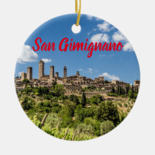 San Gimignano Tuscany Italy Panorama Souvenir Ceramic Ornament