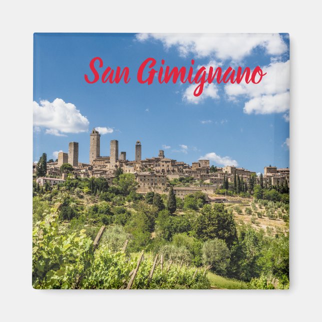 San Gimignano Tuscany Italy Panorama Souvenir Magnet (Front)