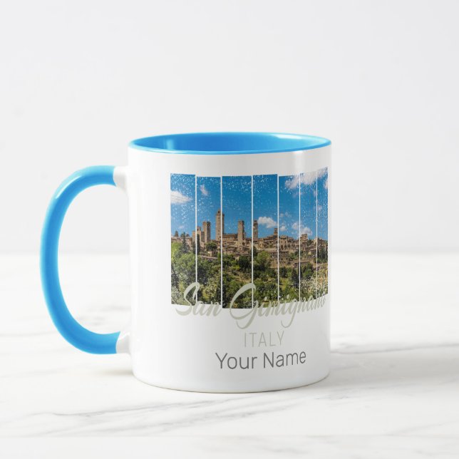 San Gimignano Tuscany Italy Vinatge Panoramic View Mug (Left)