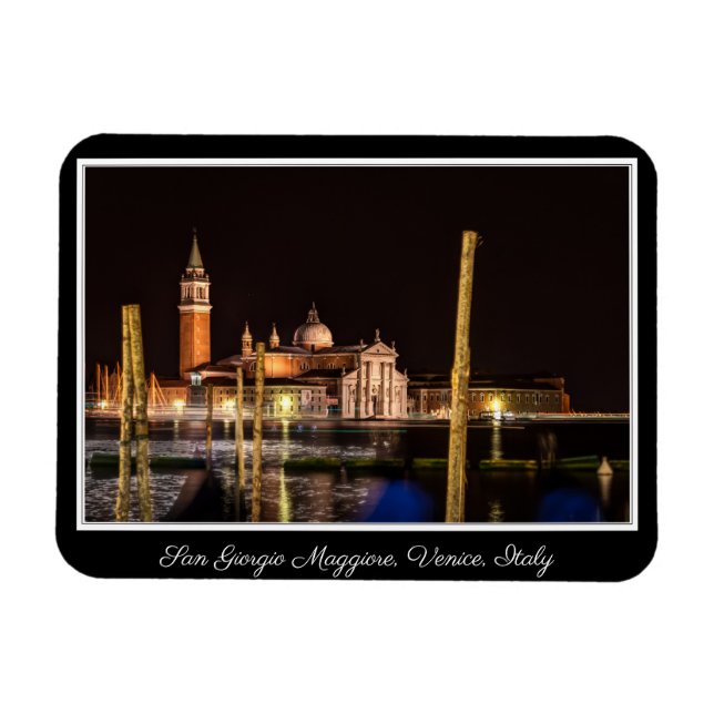 San Giorgio Maggiore at Night, Venice, Italy   Magnet (Horizontal)