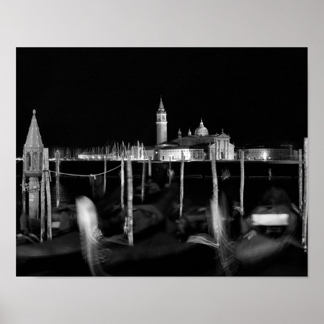 San Giorgio Maggiore church, gondolas in Venice Poster (Front)