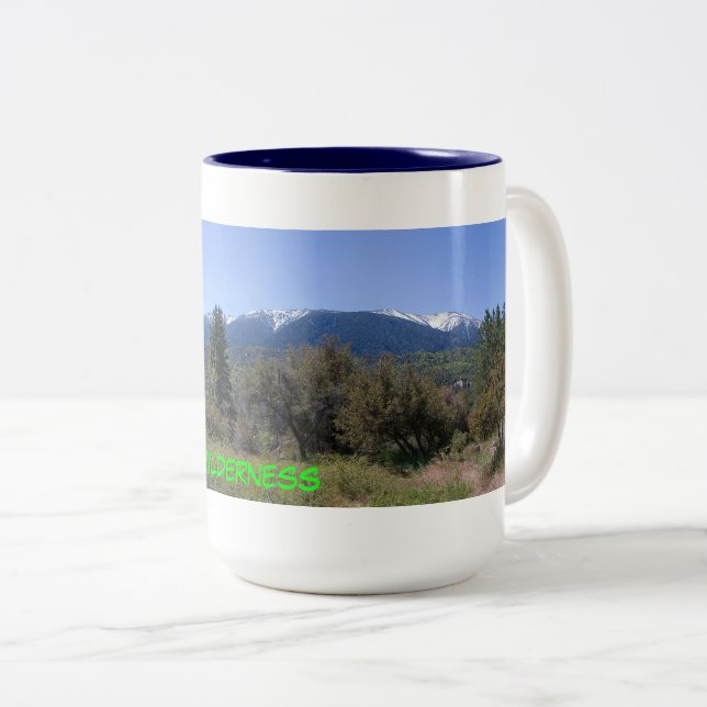 San Gorgonio Wilderness Panorama Two-Tone Coffee Mug (Front Right)