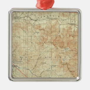 San Jacinto quadrangle showing San Andreas Rift Metal Ornament