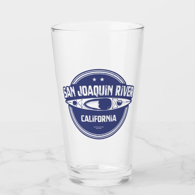 San Joaquin River California Kayaking Glass (Front)