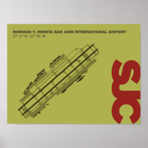 San Jose Airport (SJC) Diagram Poster