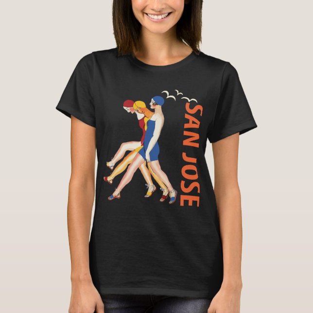 San Jose Art Deco Retro Orange Travel T-Shirt (Front)