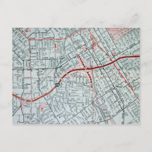 SAN JOSE, CA Vintage Map Postcard