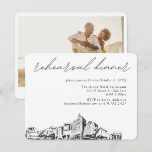 San Jose CA Wedding Elegant Rehearsal Dinner Enclosure Card