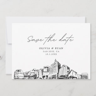 San Jose CA Wedding Save the Date Modern Invitation