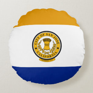 San Jose (California) City flag Round Pillow