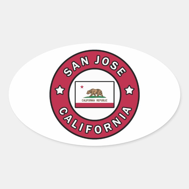 San Jose California Oval Sticker (Front)