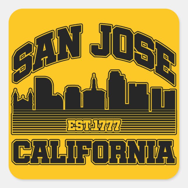 San Jose, California Square Sticker (Front)