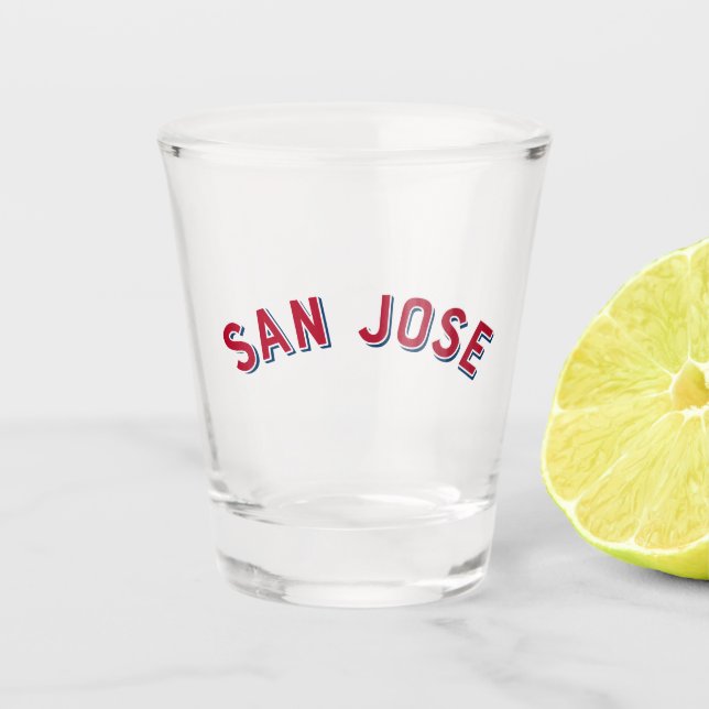 San Jose, California Vintage Arch Shot Glass (Front)