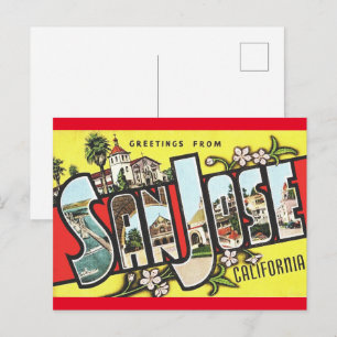 San Jose, California Vintage Travel Postcard