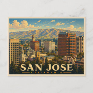 San Jose California Vintage Travel Postcard