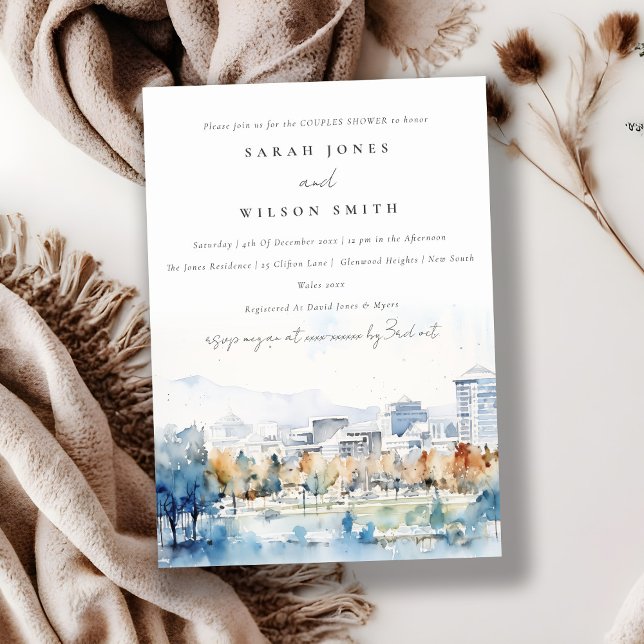 San Jose, California Watercolor Couples Shower Invitation (Creator Uploaded)