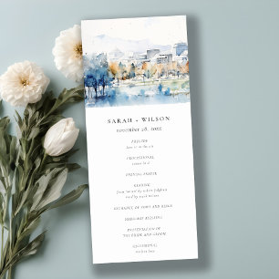 San Jose, California Watercolor Wedding Program