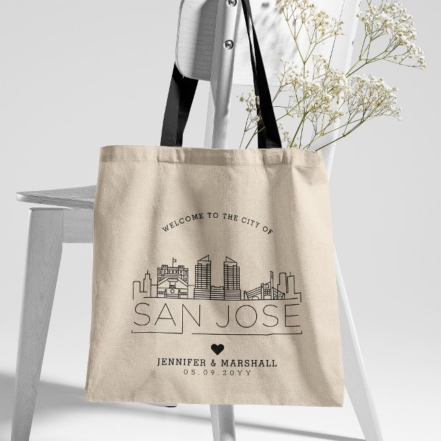 San Jose, California Wedding | Stylized Skyline Tote Bag (Creator Uploaded)