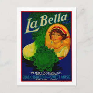 San Jose, CaliforniaLa Bella Vegetable Label Postcard