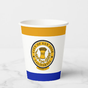 San Jose city flag paper cups