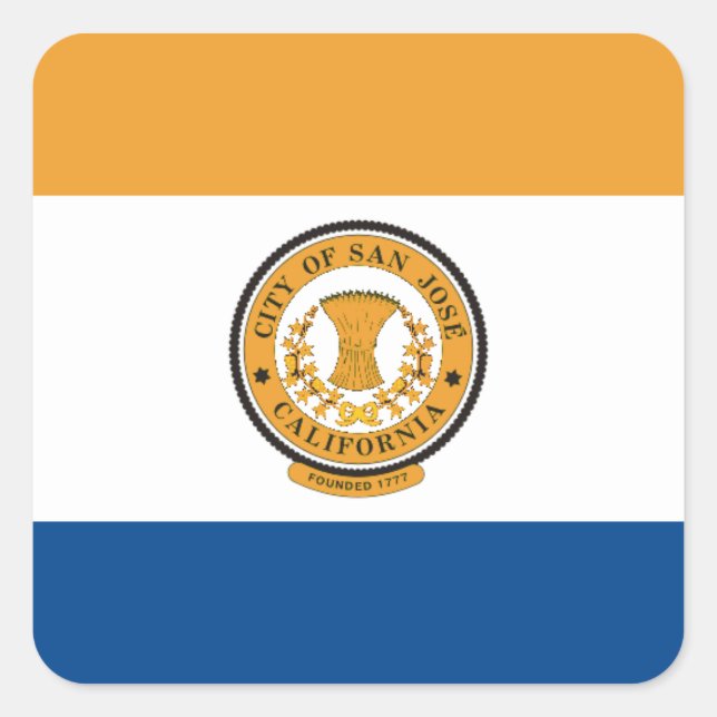 San Jose Flag Square Sticker (Front)