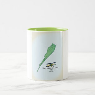 San José Island Texas USA map Two-Tone Coffee Mug