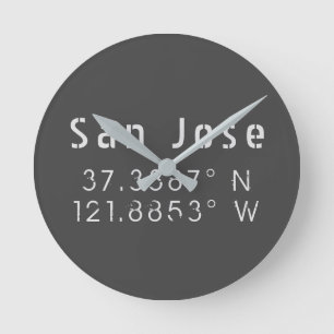 San Jose Latitude Longitude   Round Clock