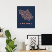San Jose Neighbourhoods Map Poster (Home Office)