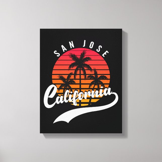 San Jose Retro Sunset Canvas Print (Front)