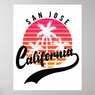San Jose Retro Sunset Poster
